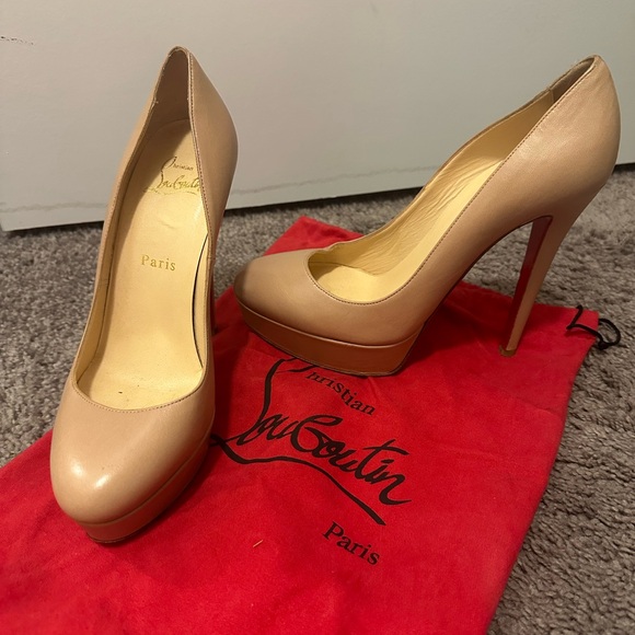 CHRISTIAN LOUBOUTIN NUDE BIANCA 140 PUMPS - Picture 6 of 7